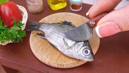 آشپزی مینیاتوری - تهیه ماهی پخته کره ای در یک نگاه
