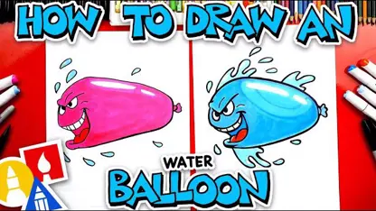 آموزش نقاشی به کودکان - بادکنک آب خنده دار با رنگ آمیزی