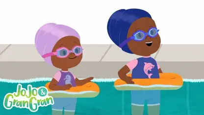 کارتون جوجو و مادربزرگ این داستان - زمان آموزش شنا