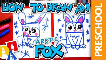 آموزش نقاشی با موضوع - یک روباه قطبی با رنگ آمیزی