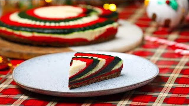 چیز کیک با طرح کریسمس در چند دقیقه