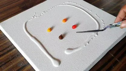 کشیدن یک تابلو نقاشی با تکنیک پخش رنگ روی بوم