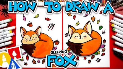 آموزش نقاشی به کودکان - یک روباه زیبا با رنگ آمیزی