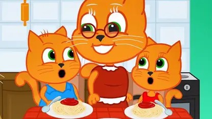 کارتون خانواده گربه با داستان - اسپاگتی خوشمزه مادر بزرگ