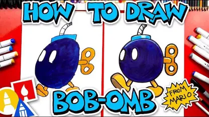 آموزش نقاشی به کودکان - باب omb از ماریو با رنگ آمیزی