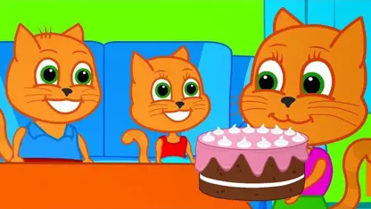 کارتون خانواده گربه با داستان - کیک مامان