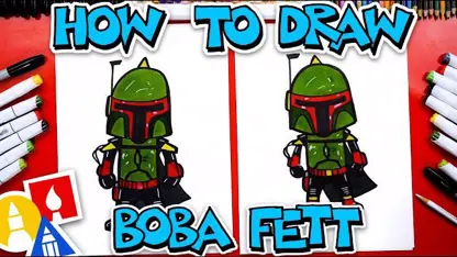 آموزش نقاشی به کودکان - کشیدن بوبا فت با رنگ آمیزی