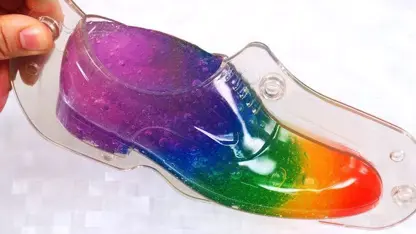 ترفند های بازی با اسلایم ساخت کفش رنگین کمانی