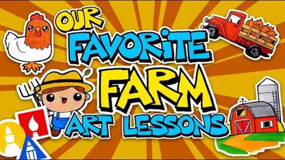 آموزش نقاشی به کودکان - یک مجموعه مزرعه با رنگ آمیزی