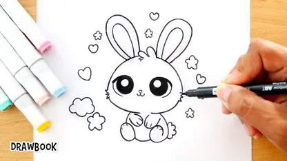 آموزش نقاشی به کودکان - خرگوش کاوایی 🐰✨ در یک نگاه