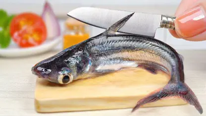 ترفند آشپزی مینیاتوری - طرز تهیه کاری ماهی