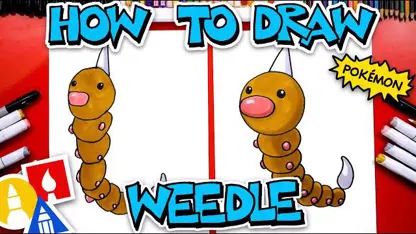 آموزش نقاشی به کودکان - پوکمون weedle با رنگ آمیزی