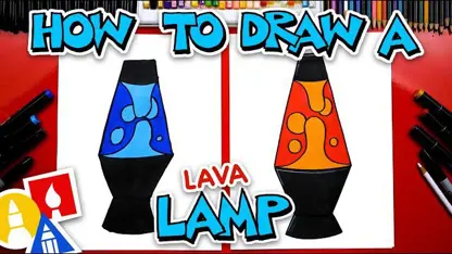 آموزش نقاشی به کودکان - یک لامپ گدازه با رنگ آمیزی