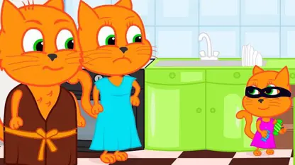 کارتون خانواده گربه با داستان - دزدی شبانه آب نبات