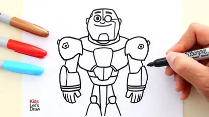 آموزش نقاشی به کودکان - ربات غول پیکر با رنگ آمیزی