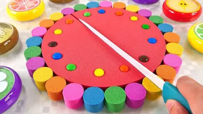 آموزش شن بازی کودکان - کیک m&m رنگی