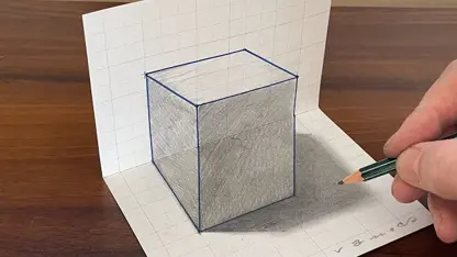 آموزش نقاشی سه بعدی با مداد برای مبتدیان - مکعب ساده