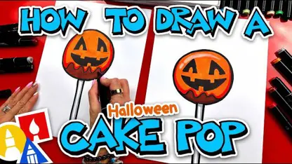 آموزش نقاشی به کودکان - کیک پاپ هالووین با رنگ آمیزی