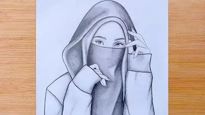 آموزش طراحی با مداد برای مبتدیان - چگونه یک دختر با حجاب نقاشی کنیم