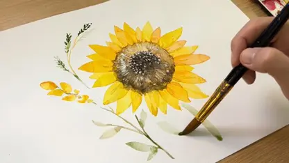 آموزش نقاشی برای مبتدیان - گل آفتابگردان