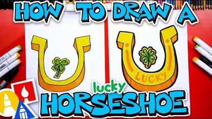 آموزش نقاشی به کودکان - نعل اسب با رنگ آمیزی