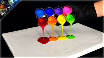 آموزش نقاشی اکرلیک با تکنیک ریختن رنگ روی بوم