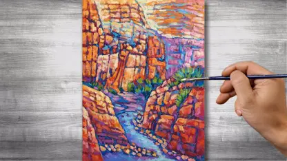 آموزش نقاشی رنگ روغن برای مبتدیان - مناظر دره
