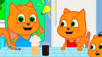 کارتون خانواده گربه با داستان - آزمایش خانگی
