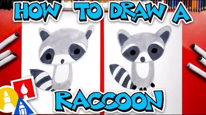 آموزش نقاشی کودکان - راکون کارتونی برای سرگرمی