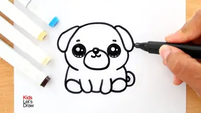 آموزش نقاشی به کودکان - سگ پاگ کاوایی 🐶 در یک نگاه