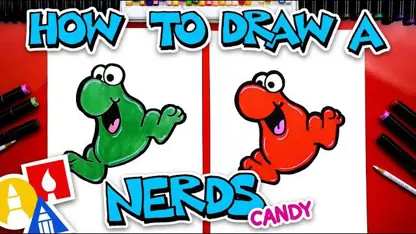 آموزش نقاشی به کودکان - آب نبات nerds با رنگ آمیزی