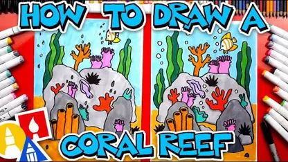 نقاشی کودکانه با موضوع - صخره مرجانی
