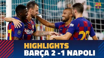 خلاصه بازی دوستانه بارسلونا 2- 1 ناپولی در تابستان 2019