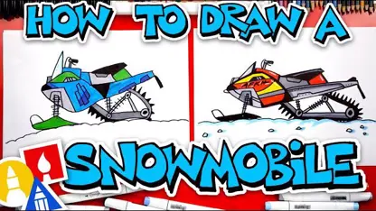 آموزش نقاشی به کودکان - یک ماشین برفی با رنگ آمیزی