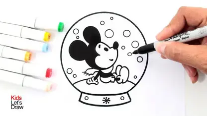 آموزش نقاشی به کودکان - کریستال میکی موس با رنگ آمیزی