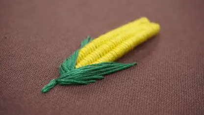 گلدوزی با دست - گلدوزی سه بعدی ذرت در یک ویدیو