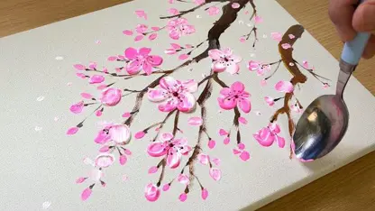 آموزش نقاشی برای مبتدیان - نقاشی شکوفه گیلاس