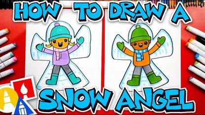 آموزش نقاشی به کودکان - یک فرشته برفی با رنگ آمیزی