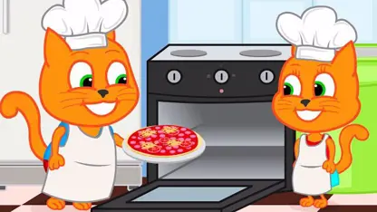 کارتون خانواده گربه با داستان - سر آشپز پیتزا