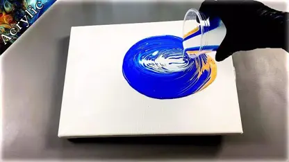 اموزش نقاشی با تکنیک ریختن رنگ اکرلیک روی بوم