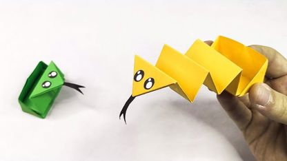 آموزش اوریگامی ساخت - مار های رنگی در یک نگاه