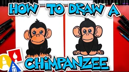 آموزش نقاشی به کودکان - ترسیم یک شامپانزه با رنگ آمیزی