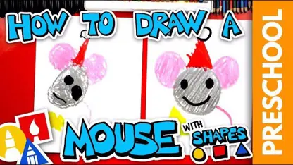 اموزش نقاشی کودکانه "موش با کلاه قرمز"