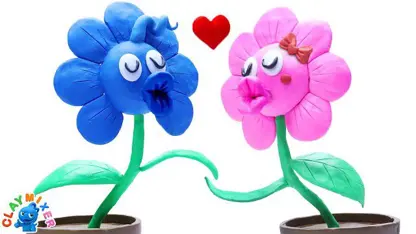 کارتون خمیر بازی این داستان - گل آبی در مقابل گل صورتی