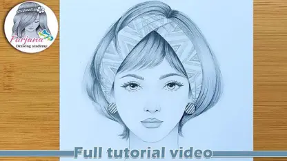 آموزش طراحی با مداد برای مبتدیان - دختری با موهای کوتاه