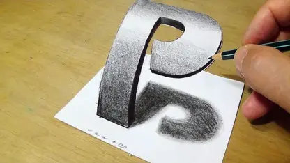 اموزش طراحی سه بعدی با مداد "حرف p "