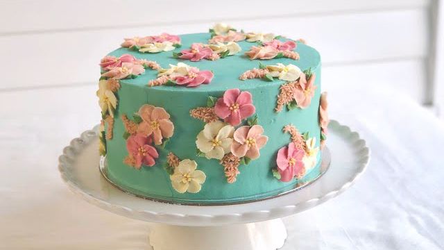 ایده تزیین کیک با گل‌های شکوفه ای در چند دقیقه