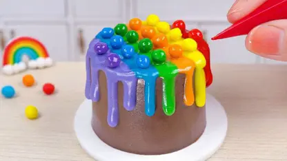 ترفند آشپزی مینیاتوری کیک - تزیین کیک رنگین کمانی جدید