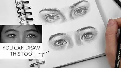 آموزش نقاشی - چشم با مداد گرافیتی در یک نگاه
