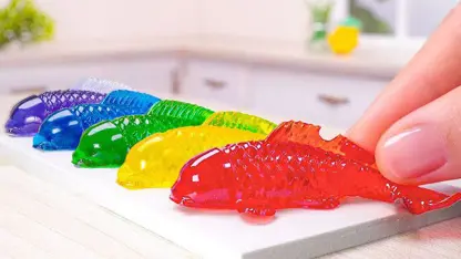 آشپزی مینیاتوری - ژله ماهی رنگین کمان در یک نگاه